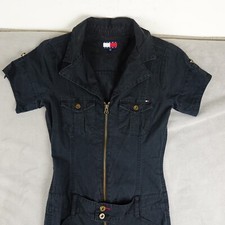 Macacão Tommy Jeans Feminino XS Preto Cargo Bolso Zíper Frontal Manga Curta Retrô comprar usado  Enviando para Brazil