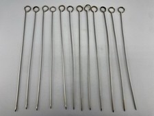 12 espetos Kabob antigos de metal plano para churrasco espeto 12" de comprimento aço inoxidável, usado comprar usado  Enviando para Brazil