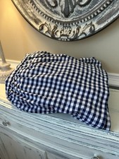 Usado, Saia de cama GreenRow Gingham algodão Queen azul marinho nova sem etiquetas caixa aberta comprar usado  Enviando para Brazil