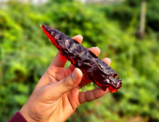Punta de flecha de obsidiana roja grande de 6 pulgadas | Punta de lanza de obsidiana | Punta de flecha de cristal segunda mano  Embacar hacia Mexico