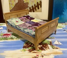 RARO Vintage 1:12 Miniatura CAMA QUEEN SIZE & Colcha de Patchwork Feita à Mão Casa de Bonecas comprar usado  Enviando para Brazil