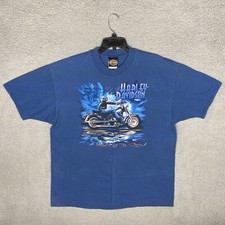 Vintage 1998 Harley Davidson Ridin Out The Storm Rara Cor Azul Tamanho GG EUA comprar usado  Enviando para Brazil