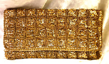 Carteira clutch lantejoulas douradas intrincadas festa miçangas feita em Hong Kong forro de seda comprar usado  Enviando para Brazil