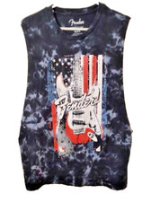 Camisa preta Fender tanque bandeira guitarra elétrica patriótica tie dye motociclista M comprar usado  Enviando para Brazil