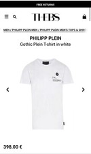 Camiseta masculina Philipp Plein gótica tamanho G/XL fina branca gola redonda logotipo metálico comprar usado  Enviando para Brazil