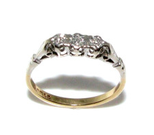 Mujer 18carat Oro Amarillo Y Platino Diamante Anillo Talla UK N 1/2 comprar usado  Enviando para Brazil