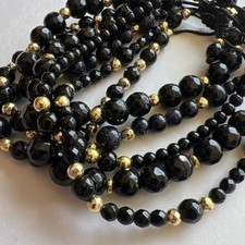 Conjunto de 6 pulseiras de viagem em grupo ônix preto e tom dourado detalhado seis ~ vintage comprar usado  Enviando para Brazil