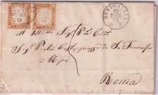 Sardegna 1863 10c. usato  Bari