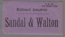 Usado, ETIQUETA DE BAGAGEM MIDLAND RAILWAY - SANDÁLIA E W. (roxo, estojo Lwr) (P.F. 70 R. 2) 3/02 comprar usado  Enviando para Brazil