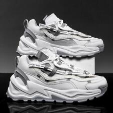 Sapatos casuais masculinos moda robusta plataforma de couro pai tênis de corrida ao ar livre, usado comprar usado  Enviando para Brazil