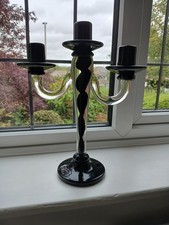 Black glass candelabra for sale  MANSFIELD
