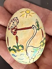 Usado, OVO DE GALINHA REAL pintado vintage comemorando nascimento ou gravidez um ovo ucraniano comprar usado  Enviando para Brazil
