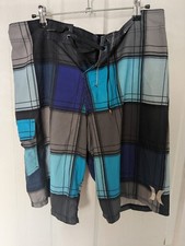 Bermuda masculina xadrez azul Hurley Phantom tamanho 33 surf wakeboard praia, usado comprar usado  Enviando para Brazil