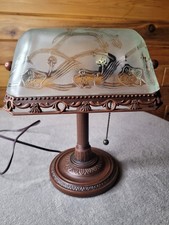 Abajur de mesa estilo vitoriano bronze banqueiros vidro fosco gravado abajur inclinável 15" comprar usado  Enviando para Brazil