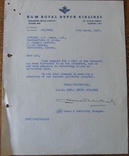K.l.m. royal dutch for sale  HUNSTANTON