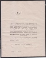 *1871 Faire-part décès Mme Louise-Victorine MOLAS de CLAVÈRES née de LAGUTÈRE comprar usado  Enviando para Brazil