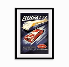 Print poster bugatti for sale  UK