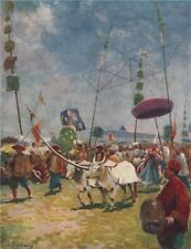 'Agricultores siameses celebrando o festival de arar arroz' Tailândia. NORBURY 1913, usado comprar usado  Enviando para Brazil