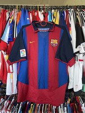 CAMISA NIKE 112586 BARCELONA 2003 2004 HOME SHIRT tamanho G HOMENS #10 RONALDINHO comprar usado  Enviando para Brazil