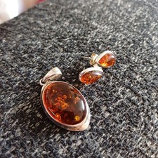 Amber earrings pendant. for sale  FARNHAM