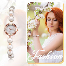 Relógio de pulso feminino delicado ajustável imitado pulseira de pérola pulseira quartzo comprar usado  Enviando para Brazil