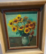 Bodegón de girasoles 1949 pintura al óleo firmada en rojo Lwr izquierda 54 cm X 64 cm segunda mano  Embacar hacia Argentina