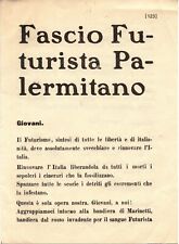 Fascio futurista palermitano usato  Trieste
