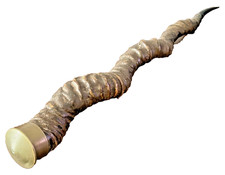 Bastão ornamental antigo com tampa de bronze chifre de antílope ou bastão apontador, usado comprar usado  Enviando para Brazil