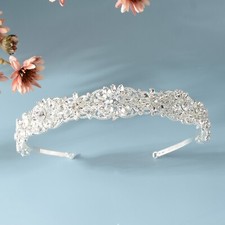 Usado, Tiara de cristal 3 cm de largura coroa faixa de cabeça casamento rainha princesa formatura para mulheres comprar usado  Enviando para Brazil