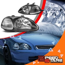 Para 96-98 Civic Coupe/Sedan Preto/transparente substituição Lâmpadas Farol Esquerdo + Direito comprar usado  Enviando para Brazil