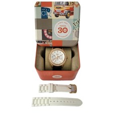 Relógio Fossil Feminino Ouro Rosa Rosé Rosto Branco Es3454 Preto Branco Pulseira Estojo Original, usado comprar usado  Enviando para Brazil