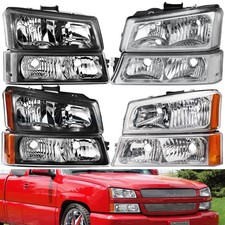 Par de faróis com lâmpadas de para-choque para Chevrolet Silverado 1500 2500HD 2003-2006 comprar usado  Enviando para Brazil