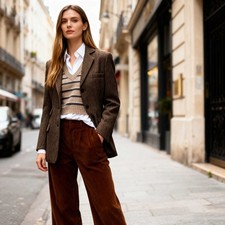 Jaquetas femininas Herringbone casaco slim fit peito único jaqueta de tweed sob medida comprar usado Jaquetas femininas Herringbone casaco slim fit peito único jaqueta de tweed sob medida comprar usado  Enviando para Brazil