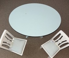 Boneca American Girl mesa de jantar azul oval madeira + 2 cadeiras acolchoadas aposentadas 2014 comprar usado  Enviando para Brazil