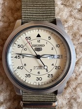 Seiko 5 SNK803K2 relógio de campo automático mostrador bege oliva OTAN + pulseira de couro, usado comprar usado  Enviando para Brazil