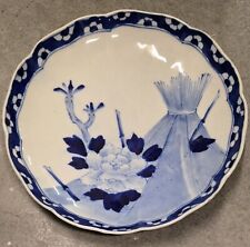 Placa de paisagem cênica japonesa antiga de porcelana azul e branca do século XIX US$ 45 comprar usado  Enviando para Brazil