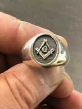 Anel masculino maçônico oval sólido prata esterlina 925 comprar usado  Enviando para Brazil