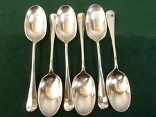 6 colheres de sobremesa vintage ourives ourives padrão rabo de rato folheado a prata comprar usado  Enviando para Brazil
