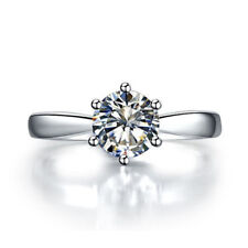 ACCIAIO SOLITARIO ANELLO ARGENTO ZIRCONE ANALLERGICO FIDANZAMENTO BRILLANTE kj comprar usado  Enviando para Brazil