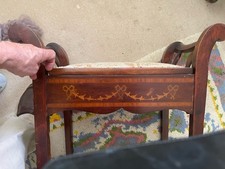 Mahogany inlaid tapestry for sale  GODALMING