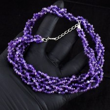 Lindo colar trançado ametista roxa corte incrível 214,00 cts RK 39 E710 comprar usado  Enviando para Brazil
