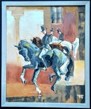 Vintage horses painting for sale  Providence