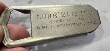 INCOMUM abridor de lata de garrafa rota 18 LONE ELM INN Norwalk OH 1960? 6 milhas leste comprar usado  Enviando para Brazil