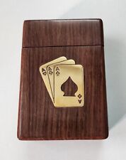 Usado, Caixa de madeira para armazenamento suporte de cartas de baralho estojo artesanal para 1 baralho grátis comprar usado  Enviando para Brazil