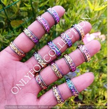 Lote de anéis giratórios anti-ansiedade arco-íris pulseira de aço inoxidável moda atacado comprar usado  Enviando para Brazil