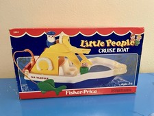 Używany, Vintage Fisher Price Little People Łódź wycieczkowa Kijanka NOWA n PUDEŁKO #2524 Kompletna na sprzedaż  Wysyłka do Poland