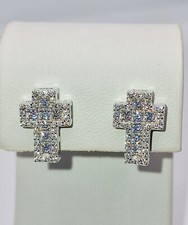 925 SREBRO STERLING BIAŁE ZŁOTO NAKŁADKA MĘSKA DAMSKA KRZYŻ KOLCZYKI HIP HOP na sprzedaż 925 SREBRO STERLING BIAŁE ZŁOTO NAKŁADKA MĘSKA DAMSKA KRZYŻ KOLCZYKI HIP HOP na sprzedaż  Wysyłka do Poland