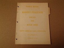 Massey Ferguson Davis 210 Back Hoe peças livro manual, emitido 1959 comprar usado  Enviando para Brazil