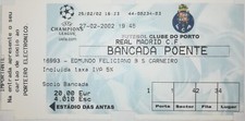 BILHETE RARO FC PORTO x REAL MADRID CF UEFA CHAMPIONS LEAGUE 01/02 comprar usado  Enviando para Brazil