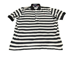 Camisa polo esportiva Ralph Lauren listrada vintage cavalo vermelho tamanho grande anos 90, usado comprar usado  Enviando para Brazil